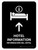 Hotel Information With Up Arrow Black Bilingual Spanish Portrait - Wall Sign