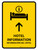 Hotel Information With Up Arrow Yellow Bilingual Spanish Portrait - Wall Sign