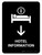 Hotel Information With Down Arrow Black Portrait - Wall Sign