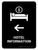 Hotel Information With Left Arrow Black Portrait - Wall Sign