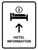 Hotel Information With Up Arrow White Portrait - Wall Sign