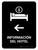Hotel Information With Left Arrow Black Spanish Portrait - Wall Sign