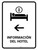 Hotel Information With Left Arrow White Spanish Portrait - Wall Sign