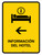 Hotel Information With Left Arrow Yellow Spanish Portrait - Wall Sign