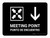 Meeting Point With Down Arrow Black Bilingual Spanish Landscape - Wall Sign