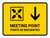 Meeting Point With Down Arrow Yellow Bilingual Spanish Landscape - Wall Sign