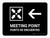 Meeting Point With Left Arrow Black Bilingual Spanish Landscape - Wall Sign