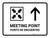 Meeting Point With Up Arrow White Bilingual Spanish Landscape - Wall Sign