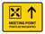 Meeting Point With Up Arrow Yellow Bilingual Spanish Landscape - Wall Sign