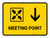 Meeting Point With Down Arrow Yellow Landscape - Wall Sign