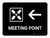 Meeting Point With Left Arrow Black Landscape - Wall Sign