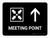 Meeting Point With Up Arrow Black Landscape - Wall Sign