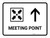 Meeting Point With Up Arrow White Landscape - Wall Sign