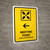 Meeting Point With Left Arrow Yellow Bilingual Spanish Portrait - Wall Sign