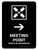 Meeting Point With Right Arrow Black Bilingual Portrait - Wall Sign