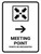 Meeting Point With Right Arrow White Bilingual Spanish Portrait - Wall Sign