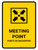 Meeting Point Yellow Bilingual Spanish Portrait - Wall Sign