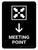 Meeting Point With Down Arrow Black Portrait - Wall Sign