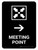 Meeting Point With Right Arrow Black Portrait - Wall Sign