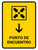 Meeting Point With Down Arrow Yellow Spanish Portrait - Wall Sign