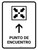 Meeting Point With Up Arrow White Spanish Portrait - Wall Sign