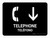 Telephone With Down Arrow Black Bilingual Spanish Landscape - Wall Sign