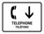Telephone With Down Arrow White Bilingual Spanish Landscape - Wall Sign