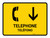 Telephone With Down Arrow Yellow Bilingual Spanish Landscape - Wall Sign