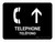 Telephone With Up Arrow Black Bilingual Spanish Landscape - Wall Sign