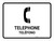 Telephone White Bilingual Spanish Landscape - Wall Sign