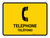 Telephone Yellow Bilingual Spanish Landscape - Wall Sign