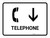 Telephone With Down Arrow White Landscape - Wall Sign