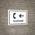 Telephone With Left Arrow White Landscape - Wall Sign