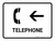 Telephone With Left Arrow White Landscape - Wall Sign