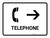 Telephone With Right Arrow White Landscape - Wall Sign