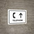 Telephone With Up Arrow White Landscape - Wall Sign