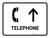 Telephone With Up Arrow White Landscape - Wall Sign
