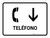 Telephone With Down Arrow White Spanish Landscape - Wall Sign