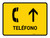 Telephone With Up Arrow Yellow Spanish Landscape - Wall Sign