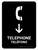 Telephone With Down Arrow Black Bilingual Spanish Portrait - Wall Sign