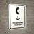 Telephone With Down Arrow White Bilingual Spanish Portrait - Wall Sign