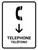 Telephone With Down Arrow White Bilingual Spanish Portrait - Wall Sign