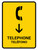 Telephone With Down Arrow Yellow Bilingual Portrait - Wall Sign