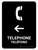 Telephone With Left Arrow Black Bilingual Spanish Portrait - Wall Sign