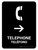 Telephone With Right Arrow Black Bilingual Spanish Portrait - Wall Sign