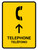 Telephone With Up Arrow Yellow Bilingual Spanish Portrait - Wall Sign