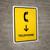 Telephone With Down Arrow Yellow Portrait - Wall Sign