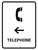 Telephone With Left Arrow White Portrait - Wall Sign