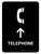 Telephone With Up Arrow Black Portrait - Wall Sign