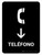 Telephone With Down Arrow Black Spanish Portrait - Wall Sign